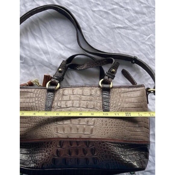 Brahmin Mercury Crescent Textured Leather Medium Asher Satchel Bag Purse - Picture 6 of 16